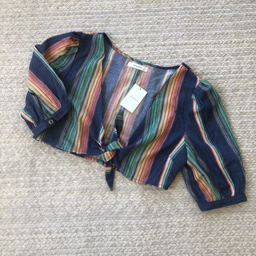 F21 Striped Crop Top